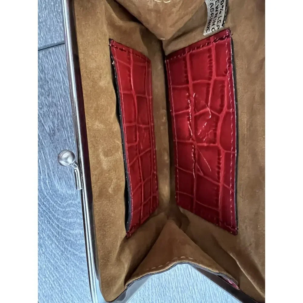 Patricia Nash croc leather wallet medium size red color B000606